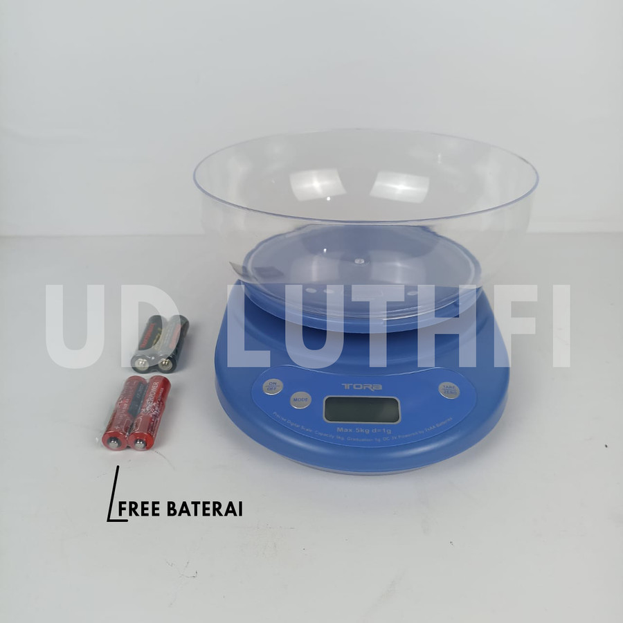 Timbangan Digital Buah / Kue 5kg Merk Tora GRATIS BATERAI