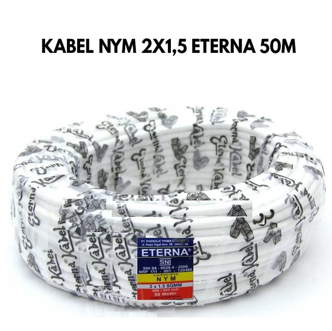 Kabel Listrik Eterna NYM 2x1,5mm 50m