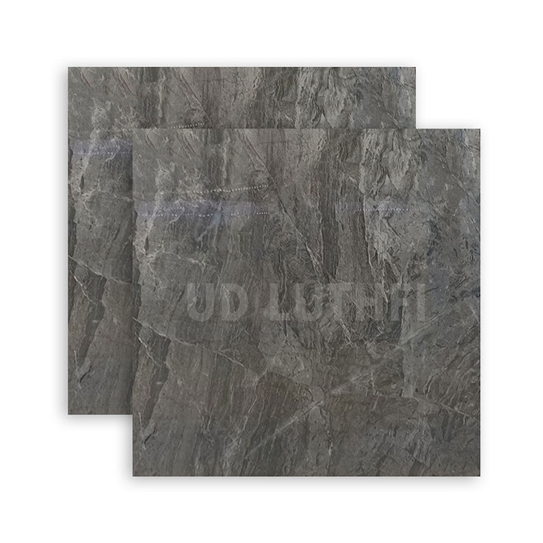 Granit Lantai Glazed Polished Luccera Grey Travertine 60x60 
