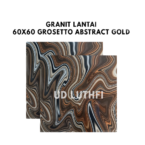 Granit Lantai Glazed Polished 60x60 Grosetto Abstract Gold
